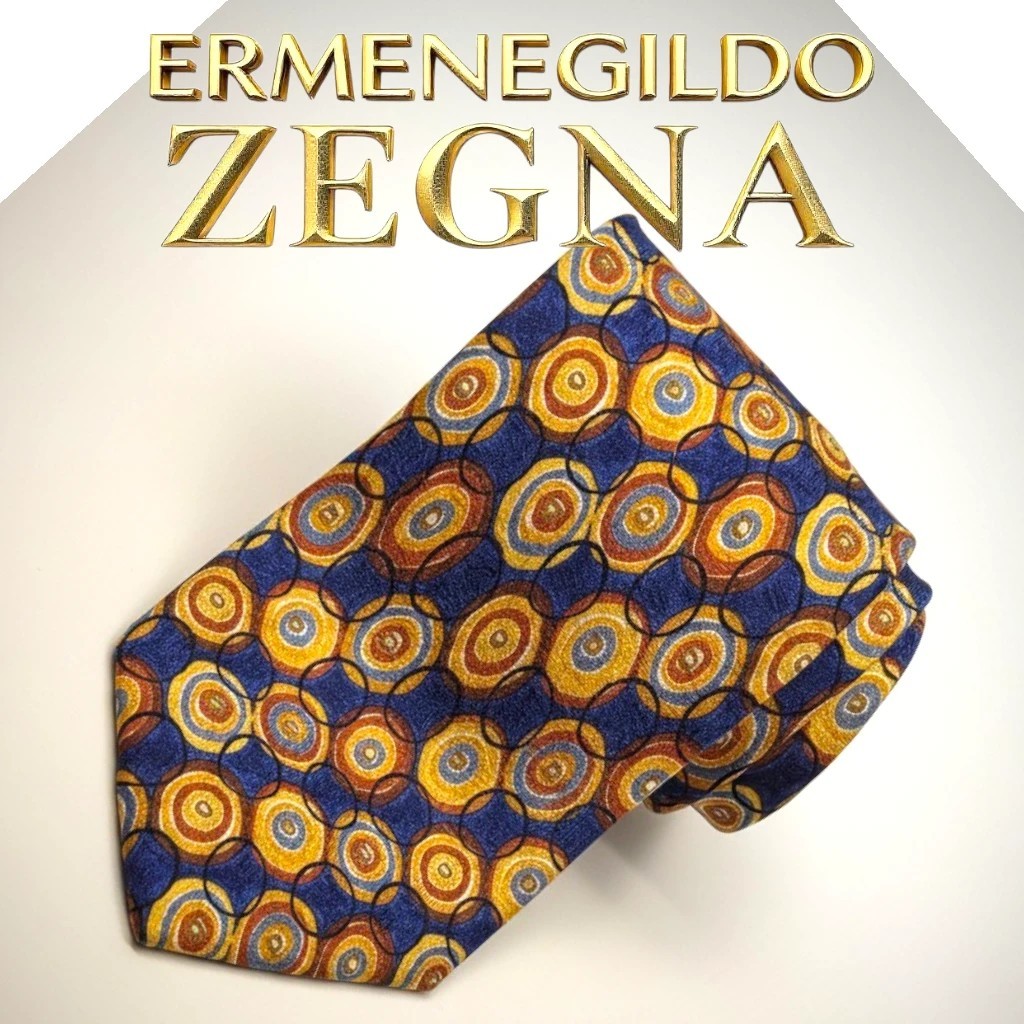 🔥 ERMENEGILDO ZEGNA EXQUISITE ITALIAN JACQUARD WOVEN SILK NECKTIE