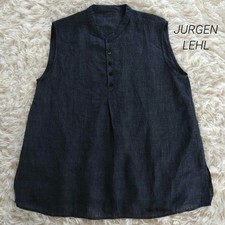 JURGEN LEHL Thin Linen 2024 Sleeveless Blouse Gray Size M