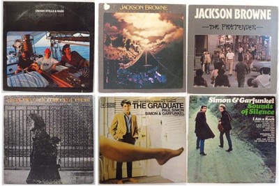 Lot of 6 70s Folk Rock LPs VG+ 1st Issue Simon Garfunkel J Browne CSN Neil Young