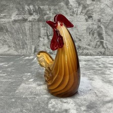 Vintage Murano Rooster Hand Blown Art Glass Figurine Sculpture 8  