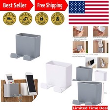 2-Pack Adhesive Wall Mount Phone Holders - Minimalist Charging Station