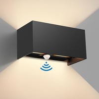 AußEnwandleuchte Bewegungsmelder LED IP65 Warmweiß Aluminium Schwarz 24W 3000K