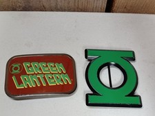 Set Of Two Vintage GREEN LANTERN DC Comics Belt Buckles - Symbol Name