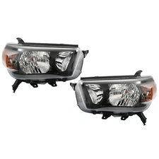 Headlights For 2010 2011 2012 2013 Toyota 4Runner Black Bezel Left&Right Halogen
