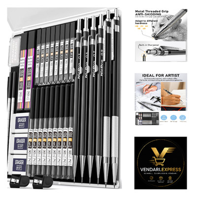 Nicpro Druckbleistift Set 34 Stück Metall 0,3 0,5 0