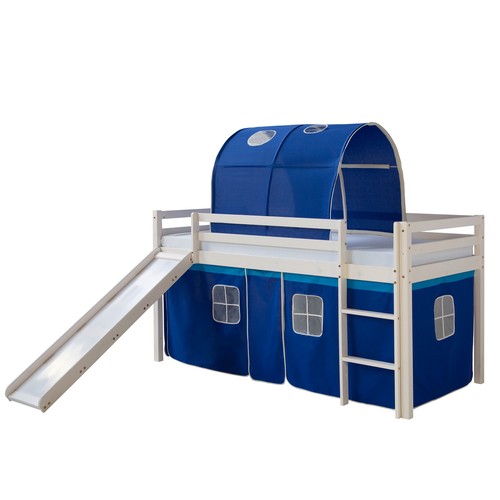 Hochbett 90x200 cm Kinder Bett Rutsche Treppe Matratze Junge Tunnel Homestyle4u - Bild 12 von 16