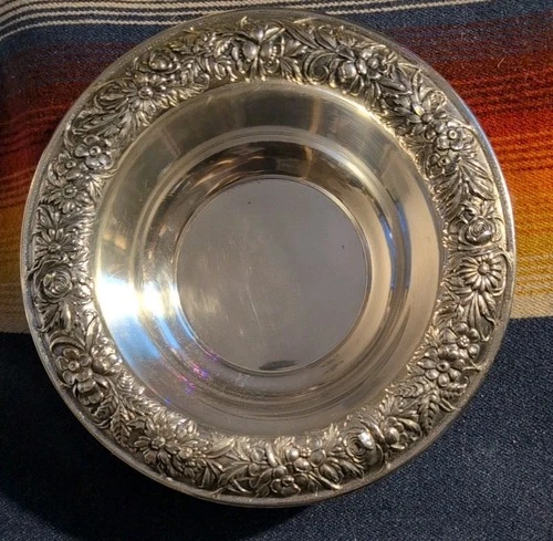 S. KIRK &SON STERLING SILVER REPOUSSE 10" SERVING BOWL