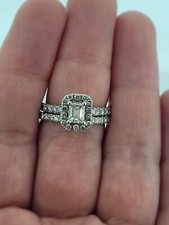 14kt White Gold And Diamond Engagement Ring With Wedding Band 32956-1