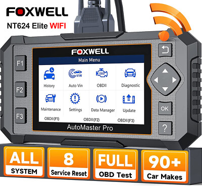 Foxwell NT624 Elite All System Car OBD2 Scanner Diagnostic Scan Tool ABS SRS Oil
