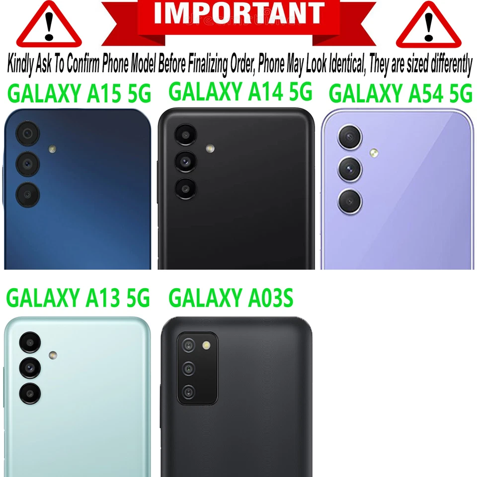 For Samsung Galaxy A16 5G A15 A14 A54 A35 A03S Case Phone Cover Shockproof+Glass - Image 2 of 4