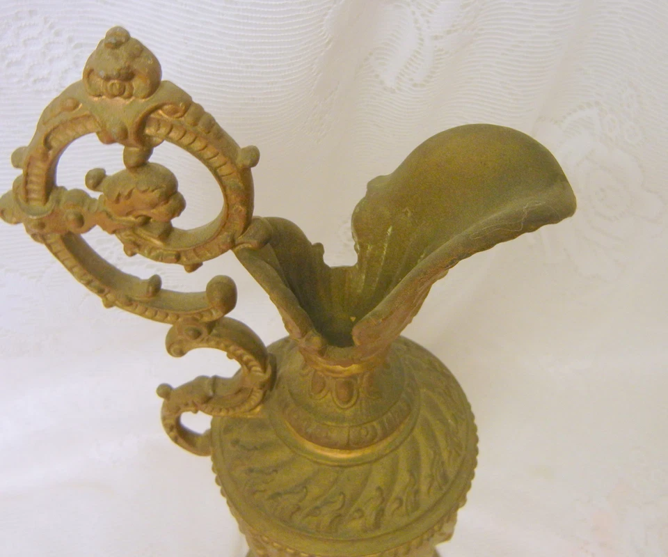 Antiguo Candelabro Dragón Místico Candelabro Metal Tono Bronce Foto 3 de 4