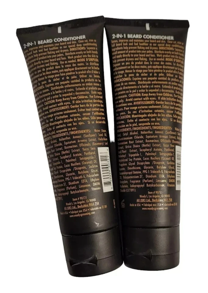 2X Woody's by Woody's Beard 2-In-1 Conditioner 4 oz Tubes Sealed NEW - Image 3 of 4