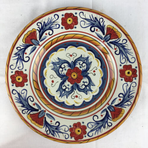 Juego de 2 mesas galería ITALIANO placas de ensalada redondas 8,75" multicolor rojo azul - Imagen 2 de 7