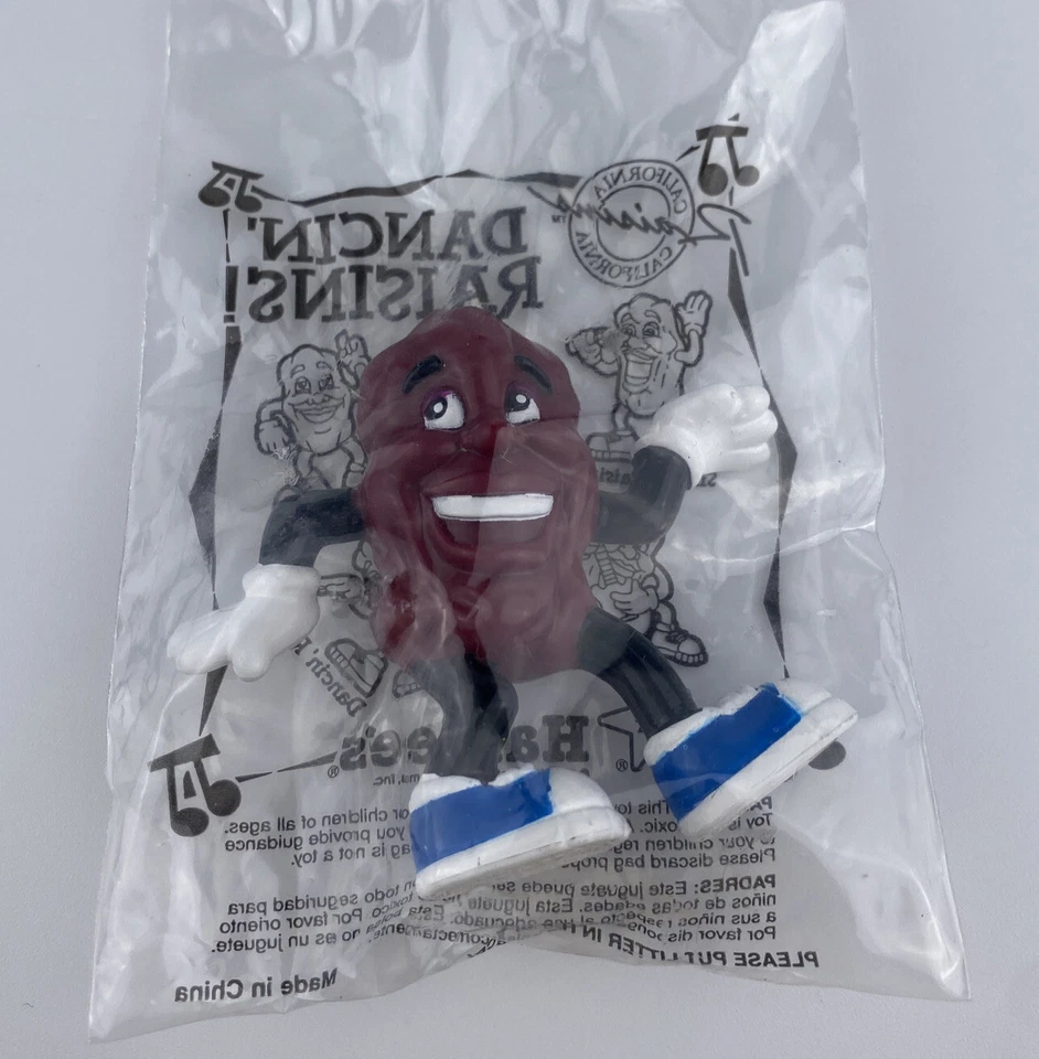 Hardees California Dancin' Raisins Lote de 4 Mini Figuras 2001 2" Sellado Completo Foto 2 de 4