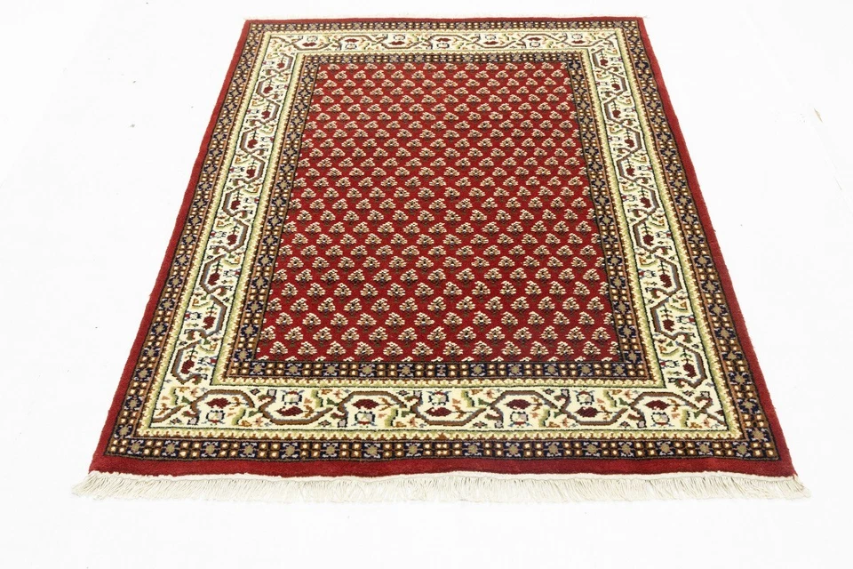 Tapete design tribal floral vermelho indo-botemir tapete de área de fazenda oriental 4X6 pés - Imagem 2 de 4