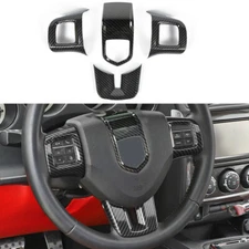 Carbon Fiber Steering Wheel Decor Cover Trim for Dodge Charger Challenger 09-14