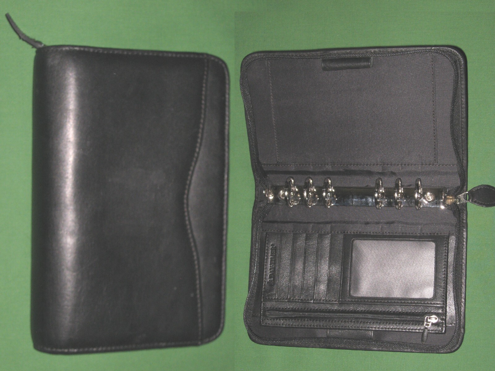 portable-1-0-black-real-leather-day-timer-planner-compact-8922-ebay