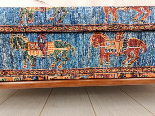 Handmade furniture, Hidden storage, Ottoman bench, Bohemian bench, Footstool - Picture 6 of 11