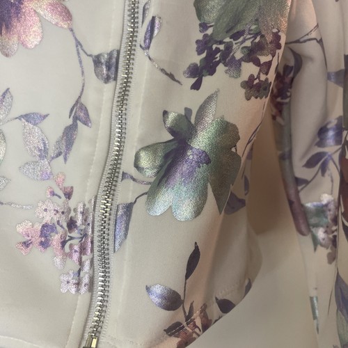 2hip girls White Easter Floral shimmering long sleeve zip jacket size 7 - Picture 4 of 11