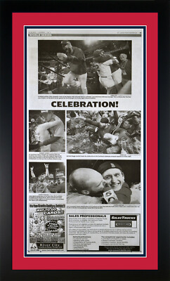 2011 St Louis Cardinals Dispatch Newspaper Page ''Celebration'' Matted & Framed!