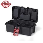 Hyper Tough 13-inch Tool Box, Shatter Proof Tool and Hardware Storage, Black