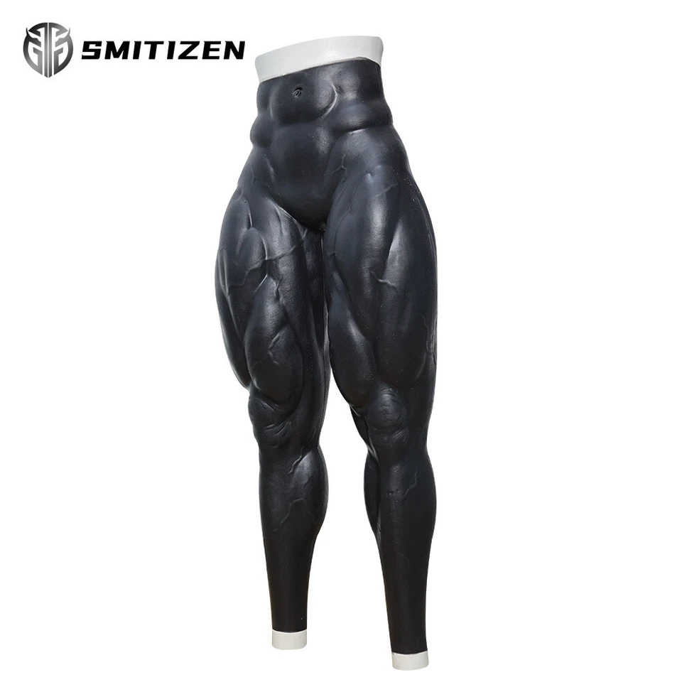 Pantalones musculares realistas falsos de silicona negros Smitizen para disfraces Foto 3 de 4