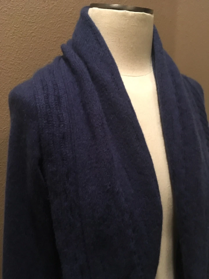 Suéter cárdigan manga larga de lujo silencioso 100 % cachemir Laundry Shelley Segal M Foto 3 de 4