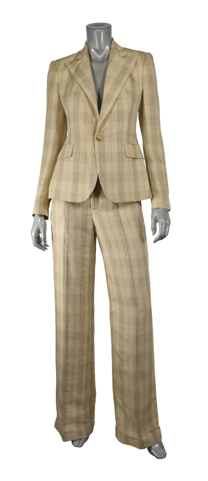 Traje de pantalón de lino marrón Traje Trajes y separa para Mujeres