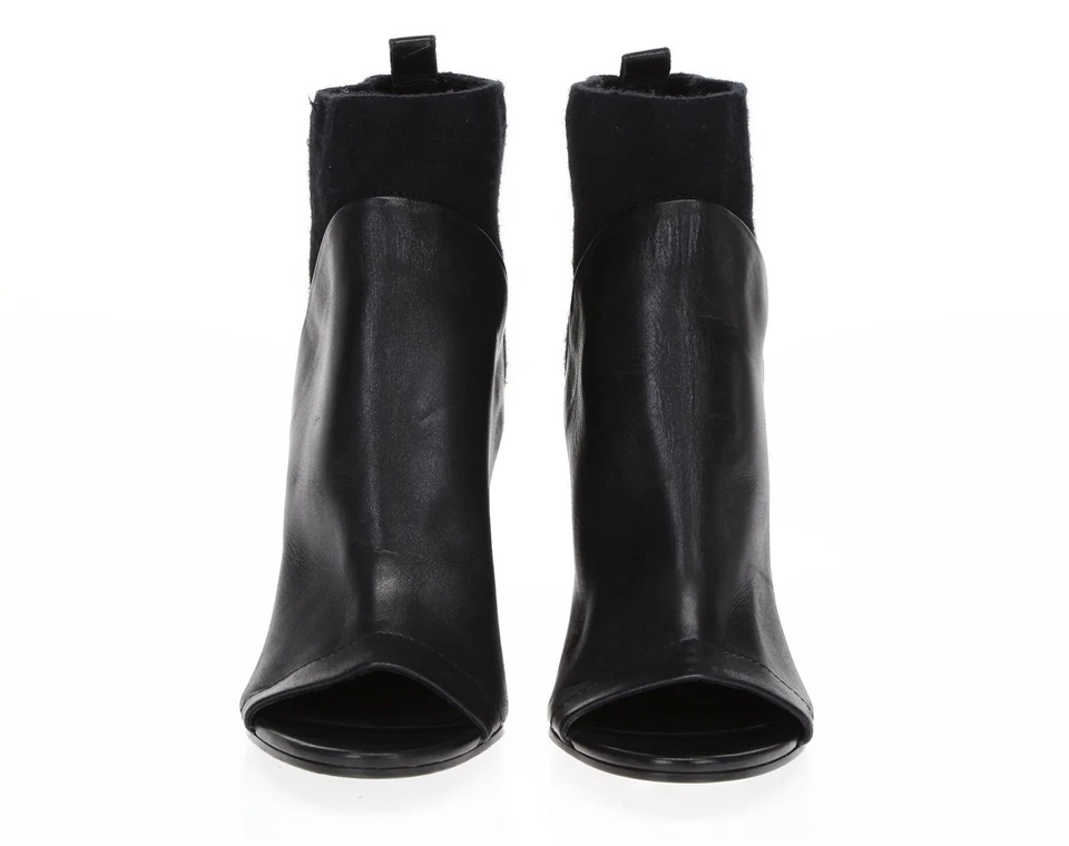 Vince Mujer Cuero Negro Tobillo Punta Abierta Botines Zapatos Talla 11 M ¡Nuevo! 229892 Foto 3 de 4