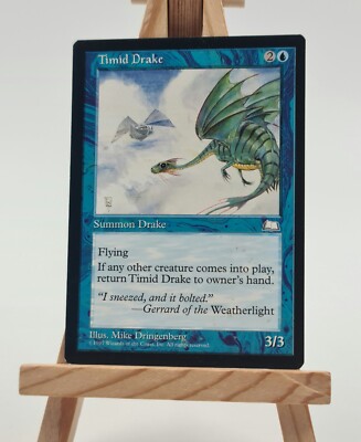 Timid Drake Weatherlight Magic Card MTG English (Anxious Sceada)