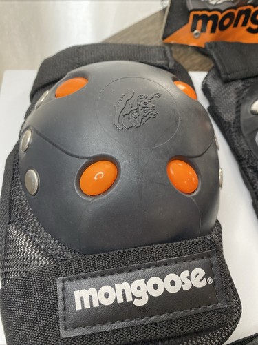 Mongoose Youth Size Knee And Elbow Pads Black With Orange And Logo - Picture 3 of 7