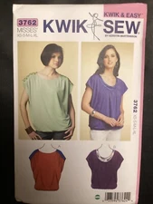 Kwik Sew pattern 3762 Kerstin Martensson loose fitting top boat neck OOP