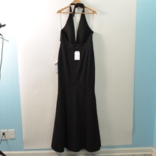 Dress The Population Camden Mermaid Gown Womens 2XL Black Lined Open Back Maxi