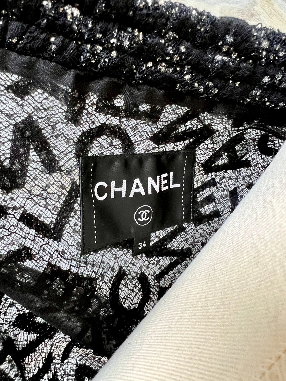 Giacca bomber da notte stellata Chanel 21B nuova con scatola collezione Chanel 21B taglia 34 rara