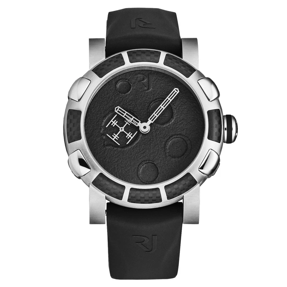 Romain Jerome Mens 'Moon Dust' Mostrador Preto Pulseira Preta Automática RJMDAU.101.10