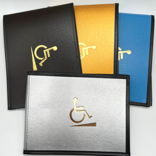 UKMADE Leather Disabled Badge Holder Wallet Parking Blue Disability