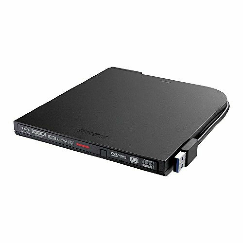 新品！BUFFALO Blu-ray Drive BRXL-PTB3U3-BKD BUFFALO UHD BD compatible portable Blu-ray drive black BRUHD-PU3