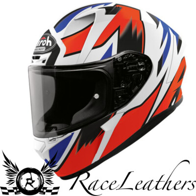 AIROH VALOR ZANETTI REPLICA MATT WEISS ROT BLAU MOTORRAD MOTORRAD HELM
