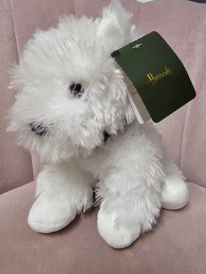 Harrods White Westie Dog Soft Plush Toy Teddy Bear With Tags Stuffed Animal Gift - Image 1 of 4