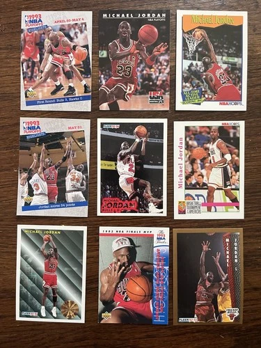 Michael Jordan NBA Hoops, Upper Deck, Fleer 1993 Card Lot - 9 Cards