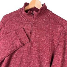 J.Crew Mens AP998 100 Cotton Quarter Zip Pullover Sweater Burgundy Heather M