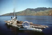 USS MIDWAY (CV-41) AIRCRAFT CARRIER OFFSHORE 4X6 GLOSSY PHOTO POSTCARD