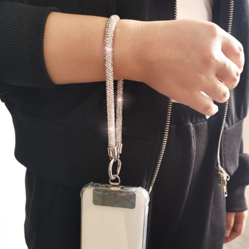 Bling Bling Phone Wrist Straps Diamond Crystal Keychain Phone Accessories - Photo 4 sur 21