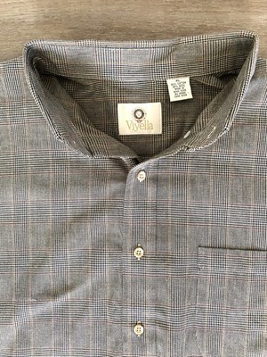 Viyella Mens XL Heritage Shirt Brown Cream Plaid 80% Cotton 20% Wool EUC  ️ 