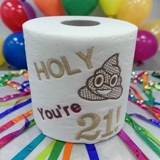 21st Birthday Novelty Embroidered Toilet Roll, Funny gift, joke, keepsake,
