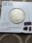 1878 Seated Liberty Silver Quarter U.S. $.25 Cents Nice Coin!