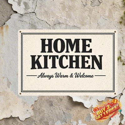Custom Kitchen Sign Unique Name 12x8 Stylish Metal Wall Art Home Decor