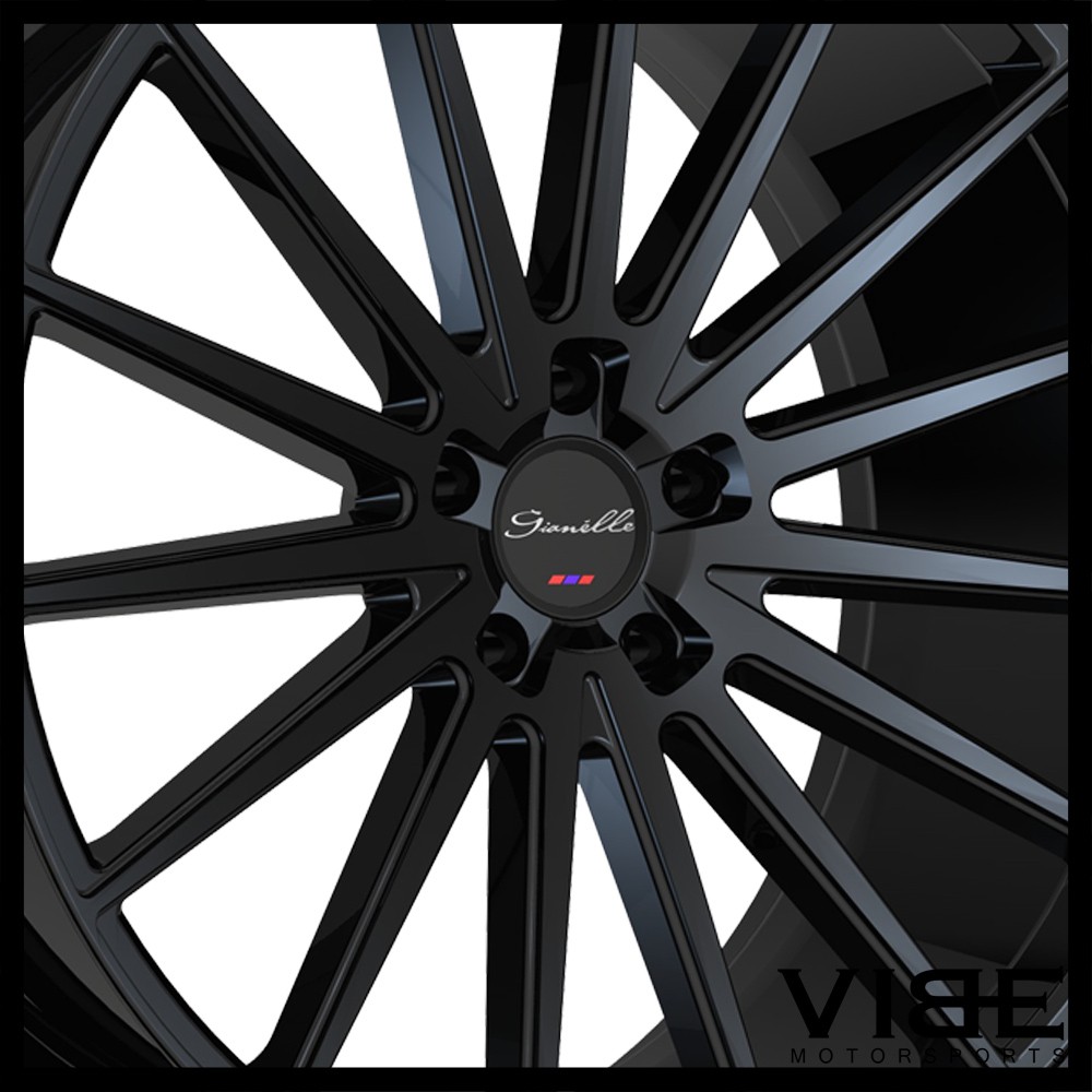 22" GIANELLE VERDI GLOSS BLACK CONCAVE WHEELS RIMS FITS LEXUS MASERATI GHIBLI