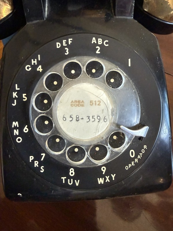 Vintage Black Rotary Dial Desk Phone Bell System