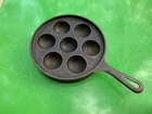 Vintage Griswold 962 No. 32 Aebleskiver Pan 7-Cup Cast Iron Danish Pancakes